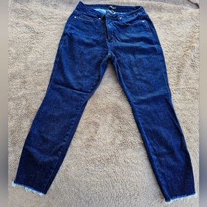 Judy Blue Starry Night High Rise Dark Wash Tummy Control Raw Hem Jeans 16W